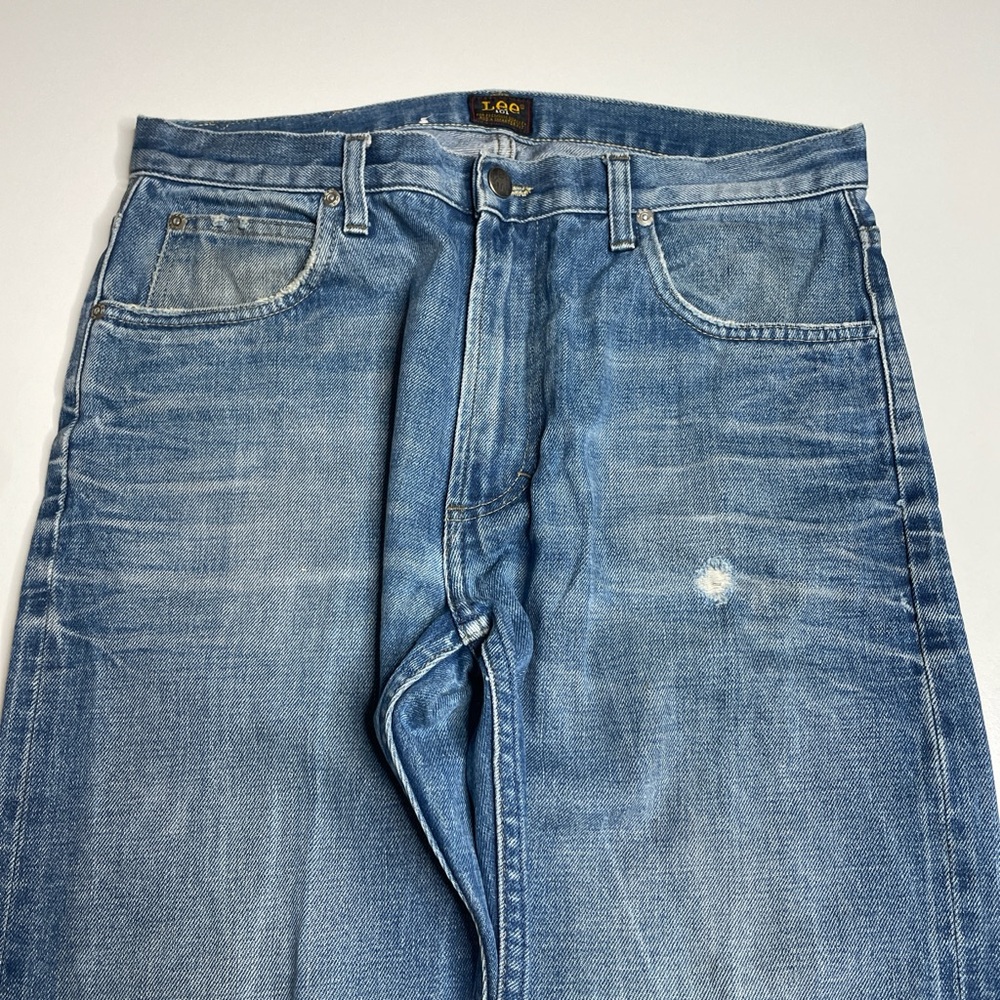 Lee 101 Rider Japanese Dry Selvedge Light Blue Denim Jeans 32X32 Made in Italy - Picture 2 of 15